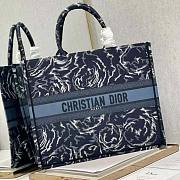 Dior Large Book Tote Blue Dior Roses Embroidery Size 42 x 35 x 18.5 cm - 5
