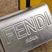 Fendi Wallet On Chain Silver Laminated Leather Size 20.5 cm - 4