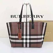 Burberry Women Medium Check and Leather Tote-Brown Size 34 x 14 x 28 cm - 1