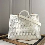 Fendi Women Runaway Shopper PU Bag-White Size 41 cm - 4