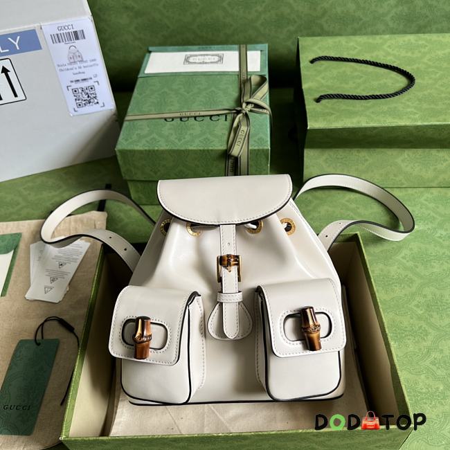 Gucci Bamboo Mini Backpack in White Size 22 x 22 x 7 cm - 1