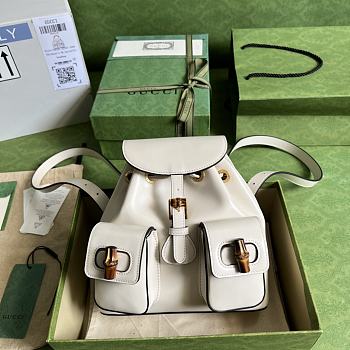 Gucci Bamboo Mini Backpack in White Size 22 x 22 x 7 cm