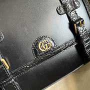 Gucci Medium Crocodile Trim Messenger Bag Black ‎702136 Size 28 x 24 x 8.4 cm - 2