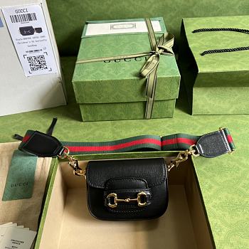 Gucci Horsebit 1955 Shoulder Strap Black Size 12 x 9 x 4 cm