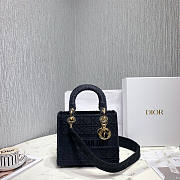 Dior Lady D-Lite Embroidered Cannage Bag Size 24 x 20 x 11 cm - 1