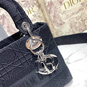 Dior Lady D-Lite Embroidered Cannage Bag Size 20 x 16.5 x 8 cm - 2