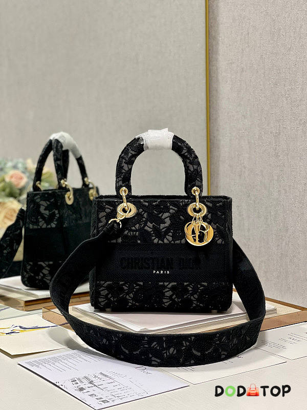 Dior Lady D-Lite Bag Black Size 24 x 20 x 11 cm - 1