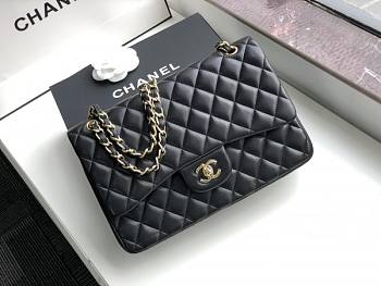 Fancybags CHANEL 1112 Black Size 30cm Lambskin Flap Bag With Gold Hardware
