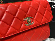 Chanel Trendy CC Handbag Red In Gold Hardware Size 25 x 12 x 17 cm - 3