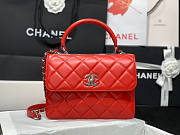 Chanel Trendy CC Handbag Red In Silver Hardware Size 25 x 12 x 17 cm - 1
