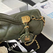 Chanel Small Flap Bag With Top Handle Green Size 17 x 20.5 x 6 cm - 3