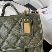 Chanel Small Flap Bag With Top Handle Green Size 17 x 20.5 x 6 cm - 2