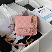 Chanel Small Flap Bag With Top Handle Pink Size 17 x 20.5 x 6 cm - 1