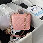 Chanel Small Flap Bag With Top Handle Pink Size 17 x 20.5 x 6 cm - 2