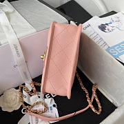 Chanel Small Flap Bag With Top Handle Pink Size 17 x 20.5 x 6 cm - 3