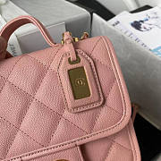Chanel Small Flap Bag With Top Handle Pink Size 17 x 20.5 x 6 cm - 5