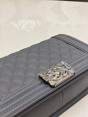 Chanel Boy Bag Caviar in Gray Silver Hardware Size 25 cm - 2