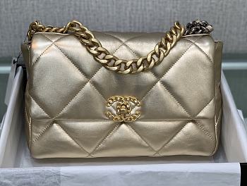 Chanel 19 Light Gold Bag Size 30 cm
