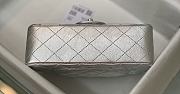 Chanel Silver Flap Bag Lambskin Size 20 cm - 4