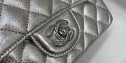 Chanel Silver Flap Bag Lambskin Size 20 cm - 2