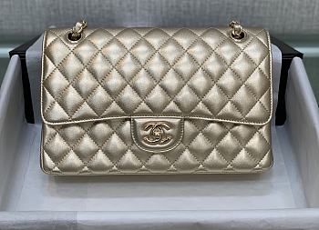 Chanel Gold Flap Bag Lambskin Size 25 cm