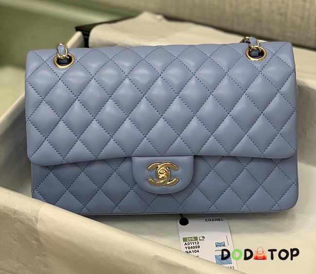 Chanel Blue Flap Bag Lambskin Size 25 cm - 1
