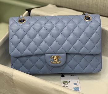 Chanel Blue Flap Bag Lambskin Size 25 cm