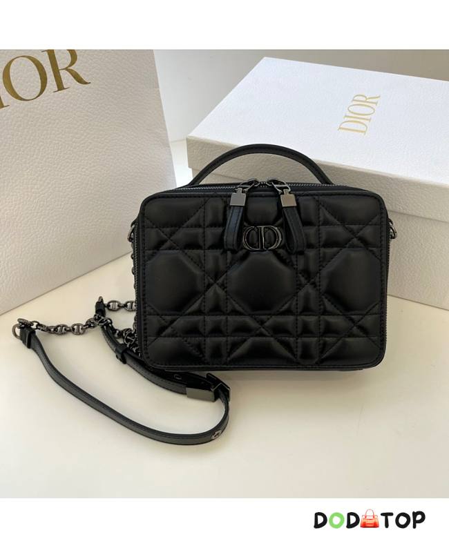 Dior Caro Box Bag With Chain In Black Size 18 x 13 x 5 cm - 1