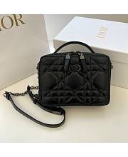 Dior Caro Box Bag With Chain In Black Size 18 x 13 x 5 cm - 1