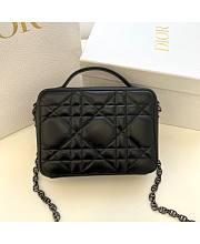 Dior Caro Box Bag With Chain In Black Size 18 x 13 x 5 cm - 3