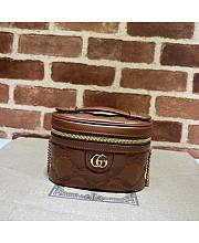 Gucci GG Matelassé Top Handle Mini Bag Brown Size 16 cm - 1