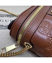 Gucci GG Matelassé Top Handle Mini Bag Brown Size 16 cm - 5