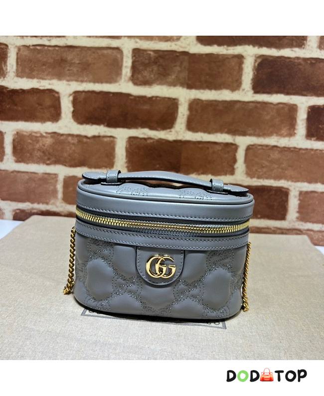 Gucci GG Matelassé Top Handle Mini Bag Gray Size 16 cm - 1