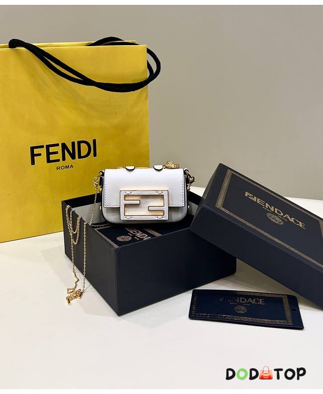 Fendace Nano Baguette Charm White Size 8 x 3 x 12 cm - 1