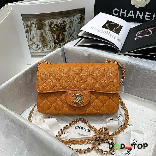 Chanel Flap Bag Caviar Orange Size 20 cm - 1