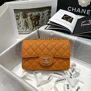 Chanel Flap Bag Caviar Orange Size 20 cm - 6