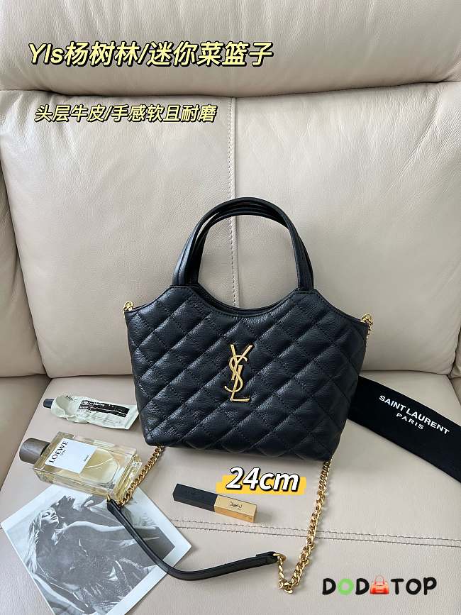 YSL Icare Shopping Black Bag Size 24 × 18 × 6 cm - 1