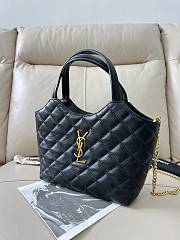 YSL Icare Shopping Black Bag Size 24 × 18 × 6 cm - 3