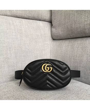 Gucci Marsupio GG Marmont In Pelle Matelassé Black Size 18 x 11 x 5cm
