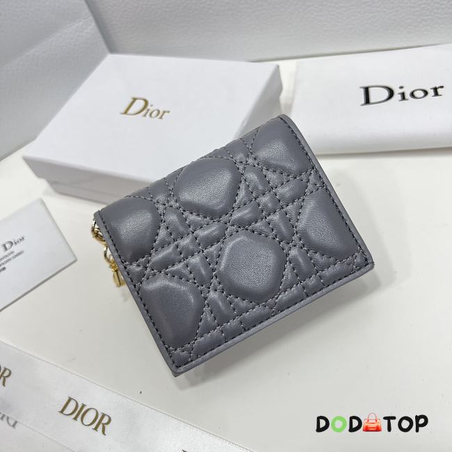 Dior CD Wallet In Grey Size 11 x 8.5 x 3 cm - 1