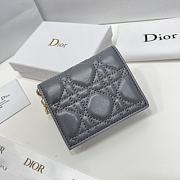 Dior CD Wallet In Grey Size 11 x 8.5 x 3 cm - 1