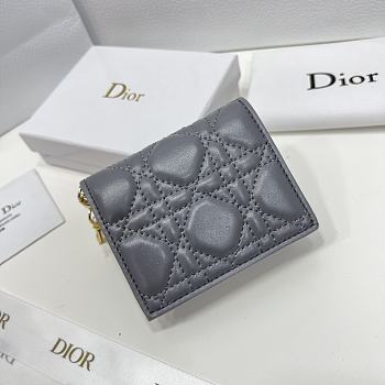 Dior CD Wallet In Grey Size 11 x 8.5 x 3 cm
