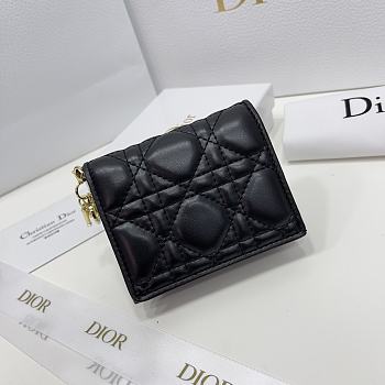 Dior CD Wallet In Black Size 11 x 8.5 x 3 cm