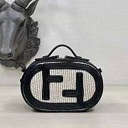 Fendi O Lock Mini Camera Case Straw Bag Size 12.5 x 7 x 21 cm - 1