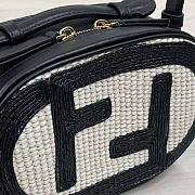 Fendi O Lock Mini Camera Case Straw Bag Size 12.5 x 7 x 21 cm - 2