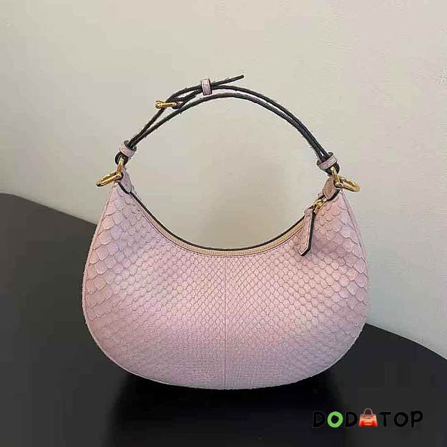 Fendi Fendigraphy Small Pale Pink Python Leather Bag Size 24.5 cm - 1