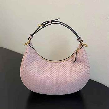 Fendi Fendigraphy Small Pale Pink Python Leather Bag Size 24.5 cm