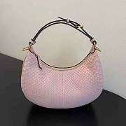 Fendi Fendigraphy Small Pale Pink Python Leather Bag Size 24.5 cm - 3