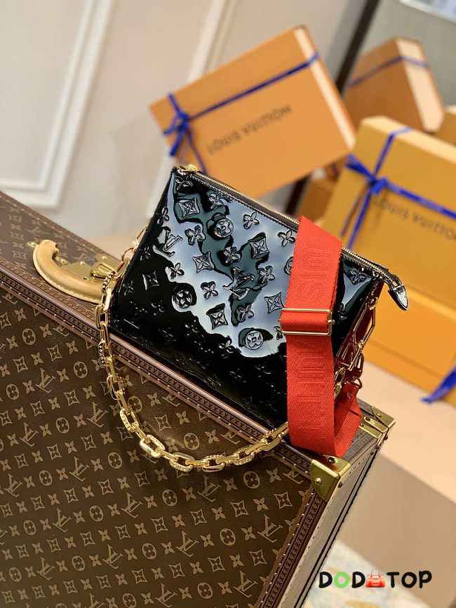 Louis Vuitton Coussin PM Bag Patent Calfskin Black Size 26 x 20 x 12 cm - 1