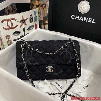 Chanel Denim Black Bag Size 25 cm